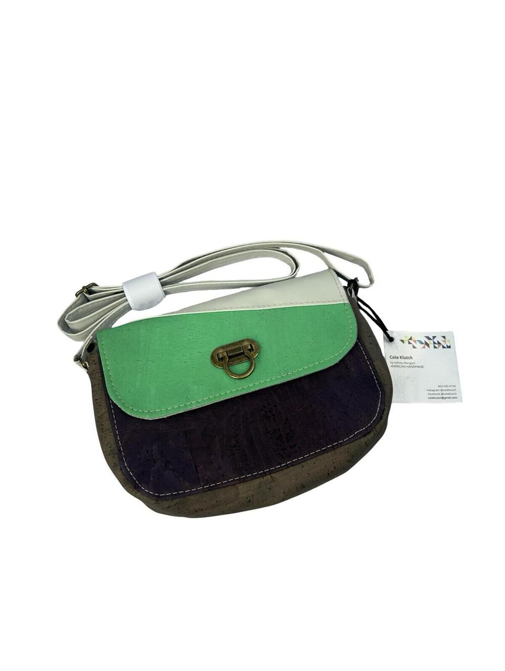 Cole Klutch Ashley Bengson Cork Crossbody Bag Handmade Colorblock